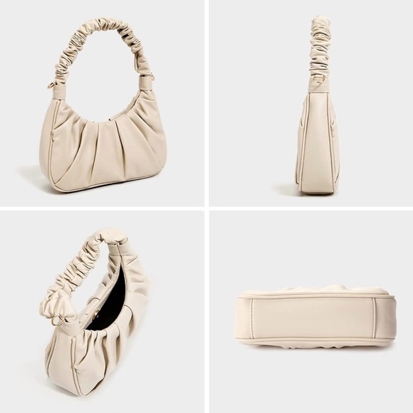 Nwt Efeimoua Ruched Shoulder Dumpling Bag - Picture 4 of 9